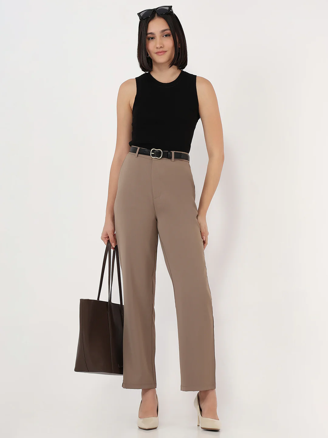 Women Stone Loose Straight Fit Korean Pants