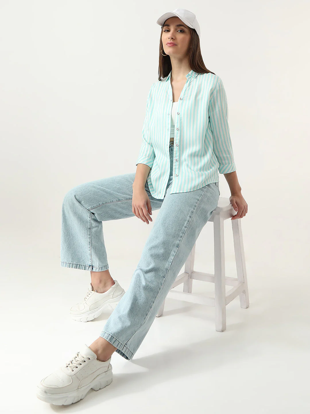 Women Stripe Shirt - Image 2