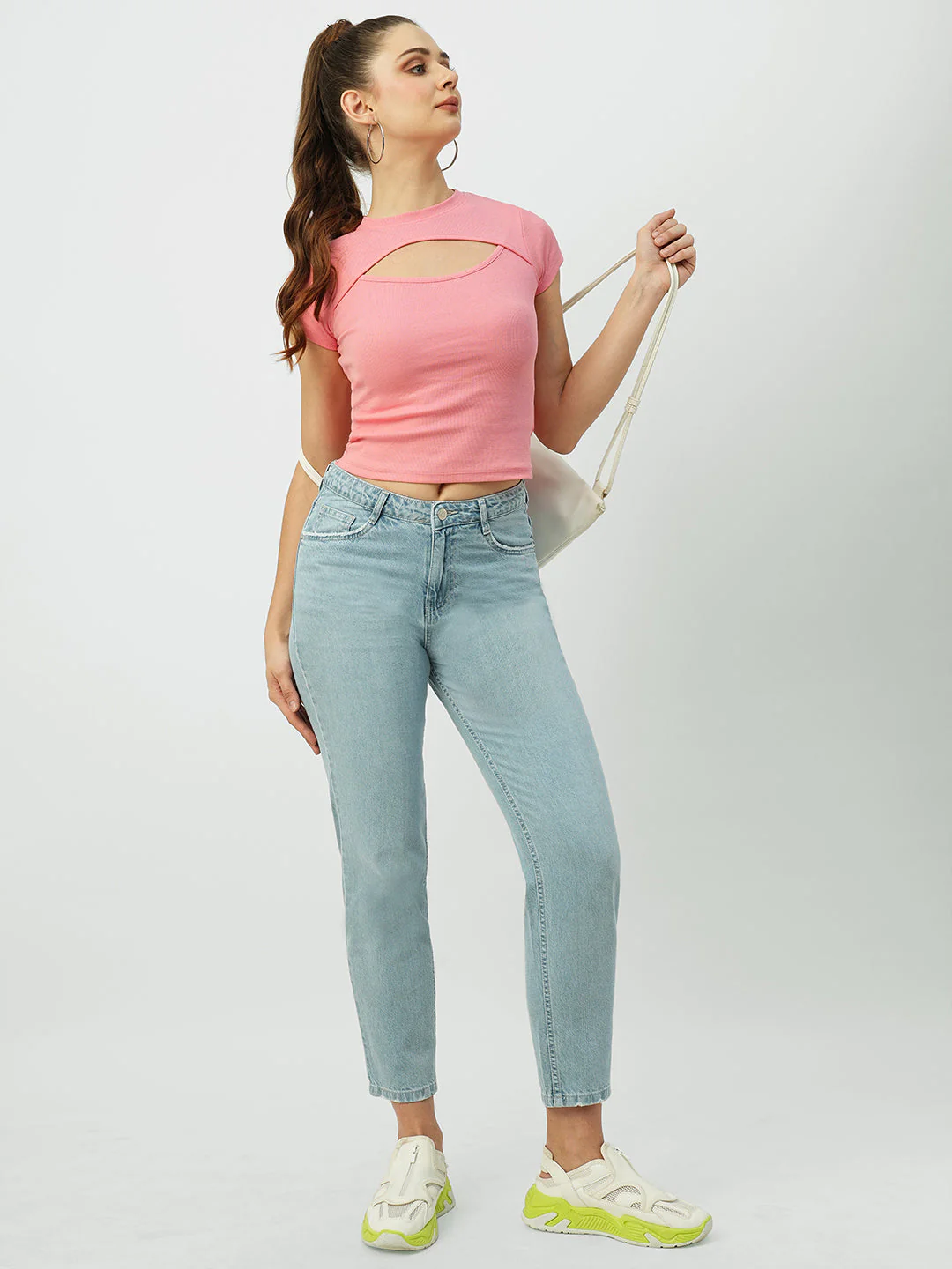 Women Sugar Coral Solid Slim T-Shirt - Image 2