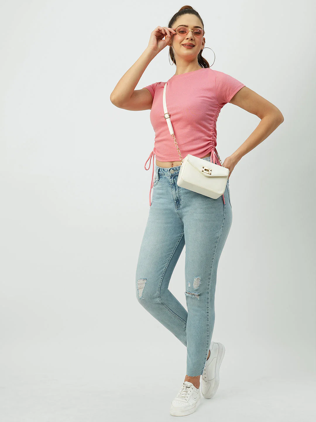 Women Sugar Coral Solid Slim T-Shirt - Image 2