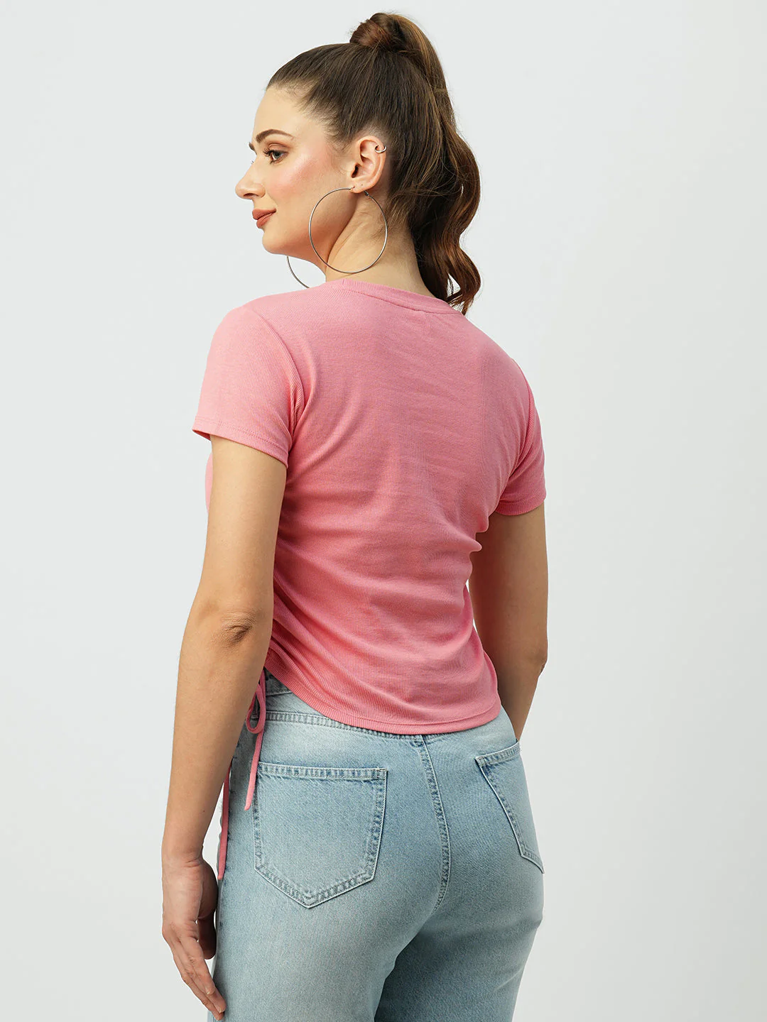 Women Sugar Coral Solid Slim T-Shirt - Image 3