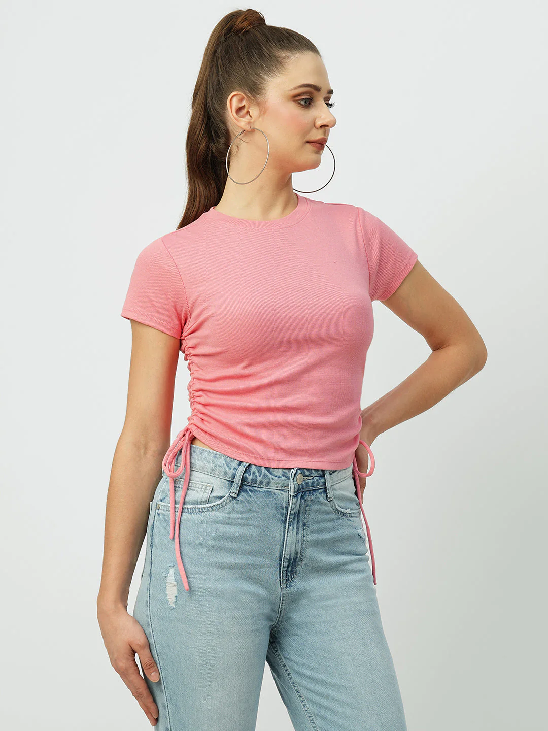 Women Sugar Coral Solid Slim T-Shirt - Image 4