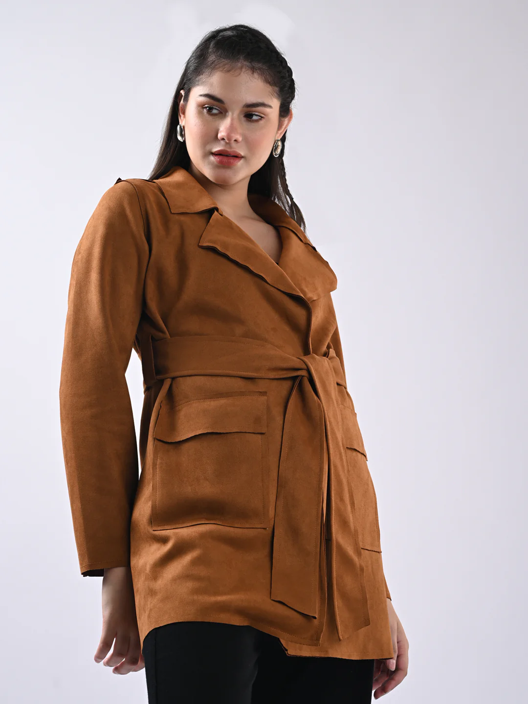 Women Tan Slim Fit Jacket - Image 4