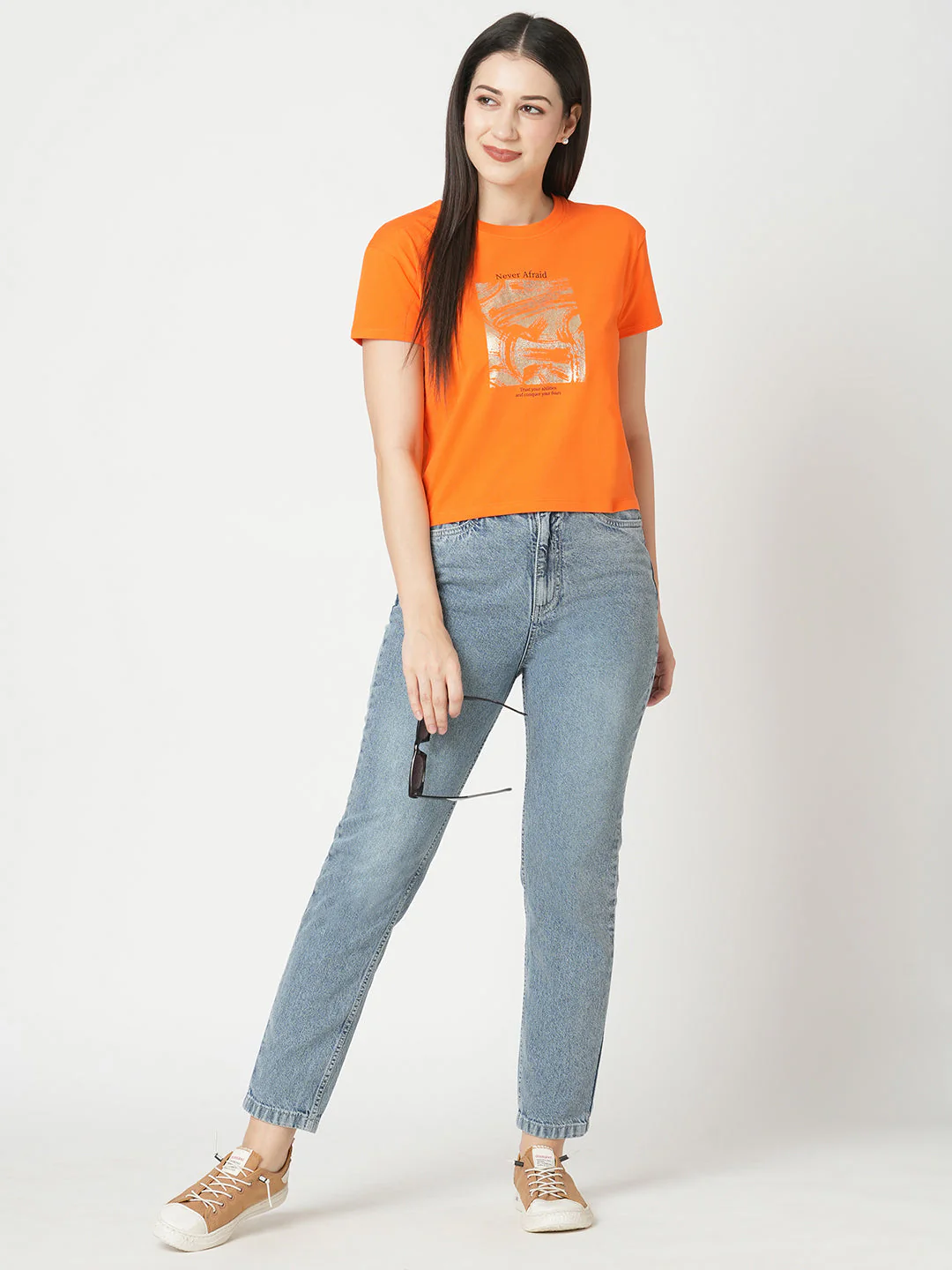 Women Tangerine Graphic Tees - Image 2
