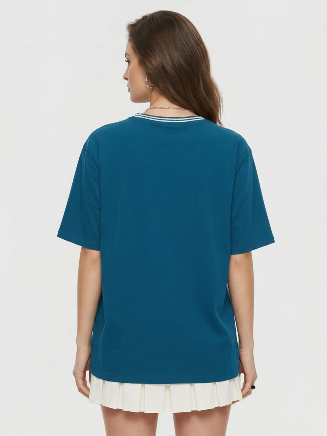 Women Teal Oversized T-Shirt - Image 3