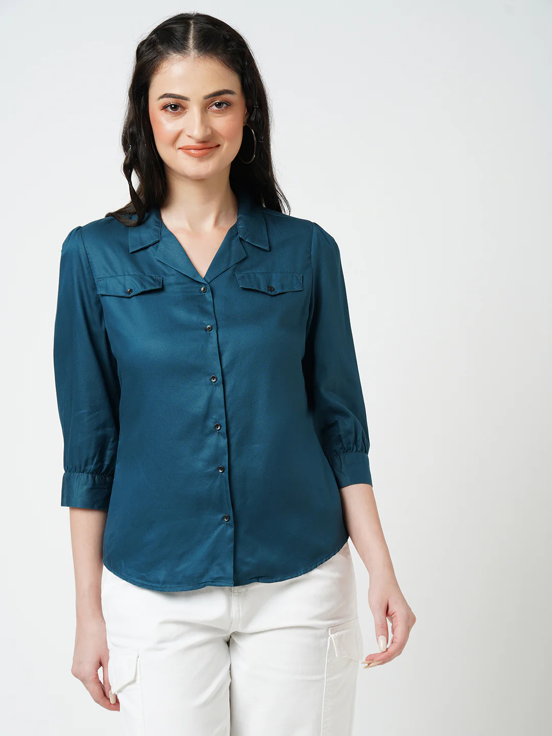 Women Teal Shirt - Image 2