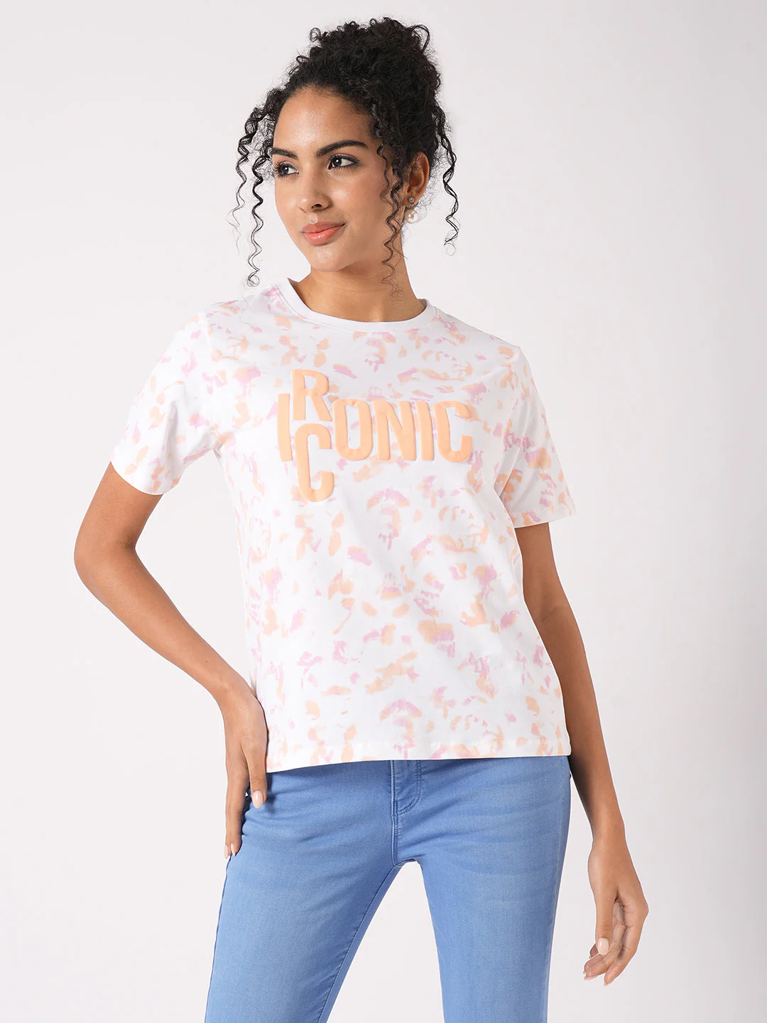 Women Tie & Dye Graphic Slim Tees - Image 2