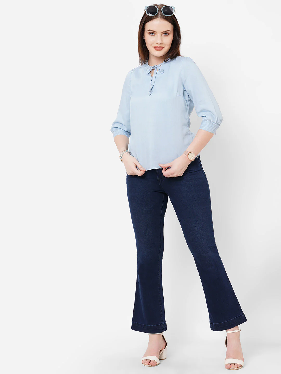 Women Tie-Up Denim Top