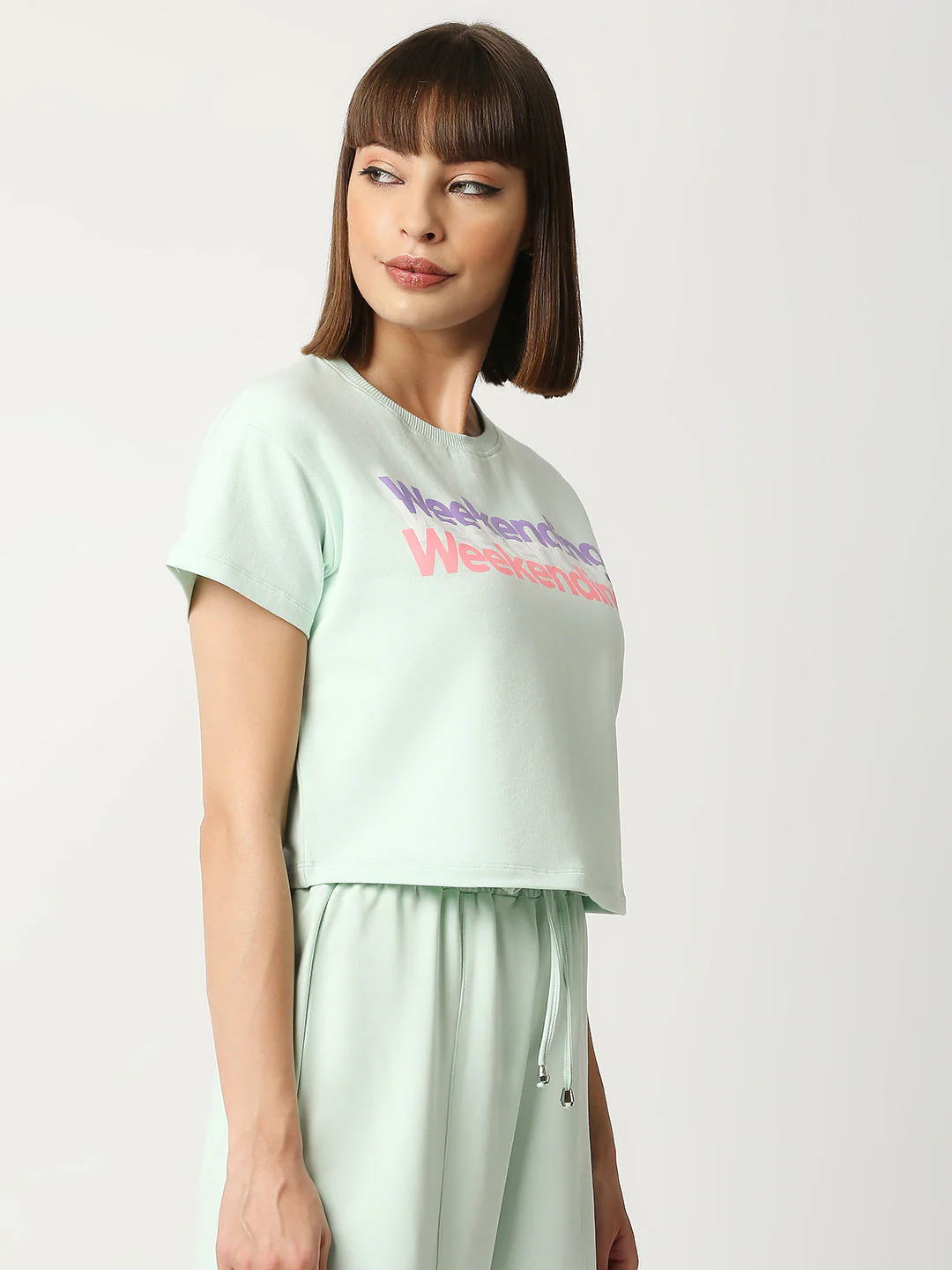 Women Typographic Print Crew-Neck Top - Image 4