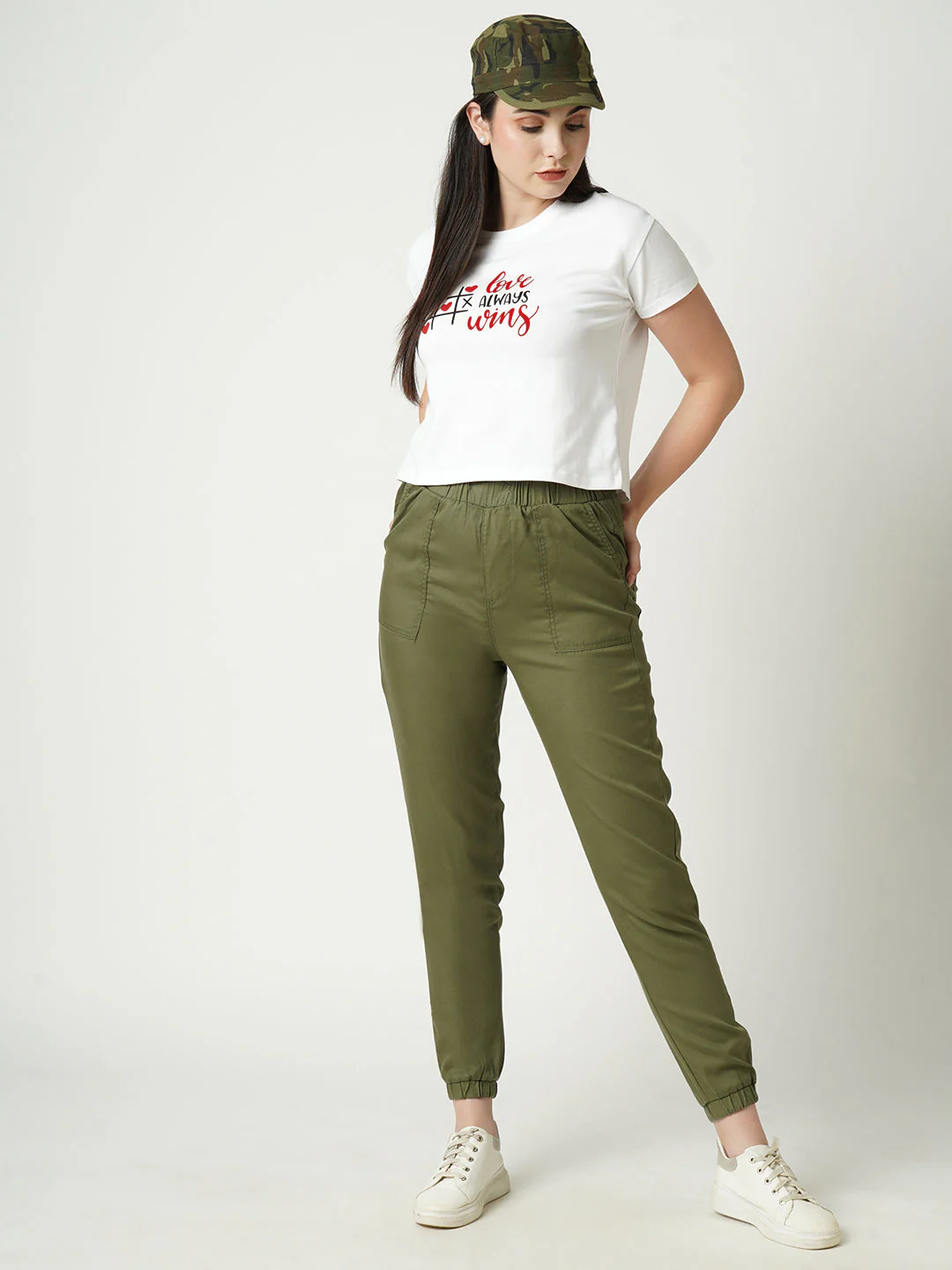Women Typography Print Slim Fit Crop T-Shirt - Image 2