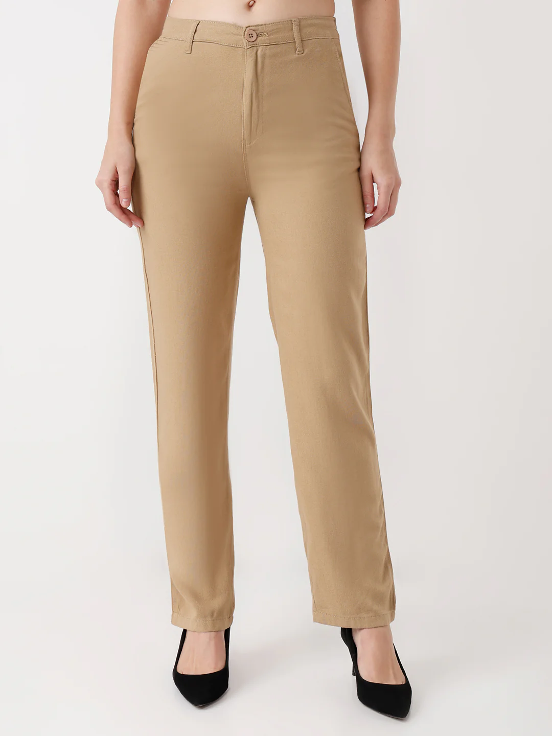 Women Wheat Loose Straight Fit Korean Pants - Image 2