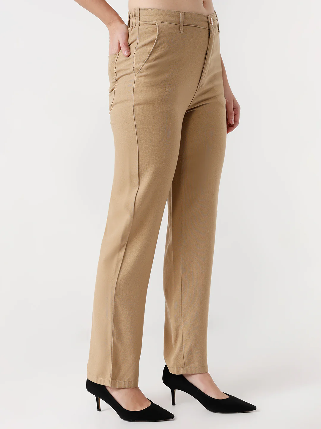 Women Wheat Loose Straight Fit Korean Pants - Image 5