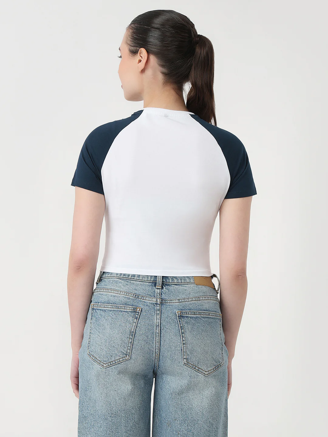 Women White/Airforce Genz Tees - Image 3