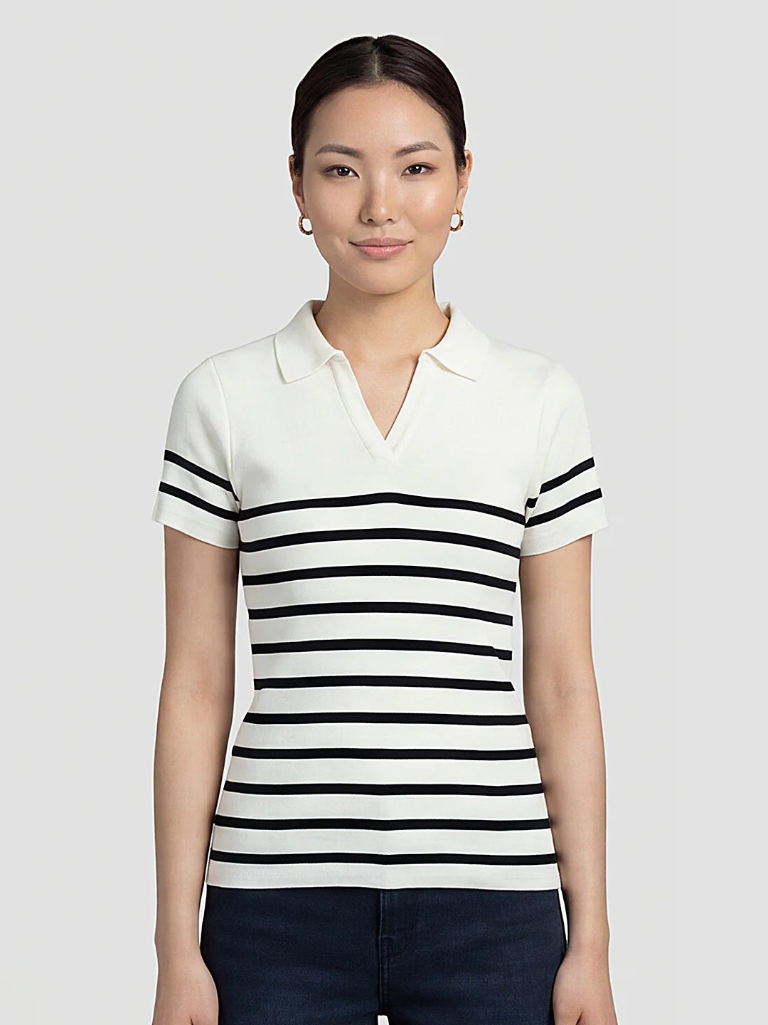 Women White/Black Flat Knit - Image 2