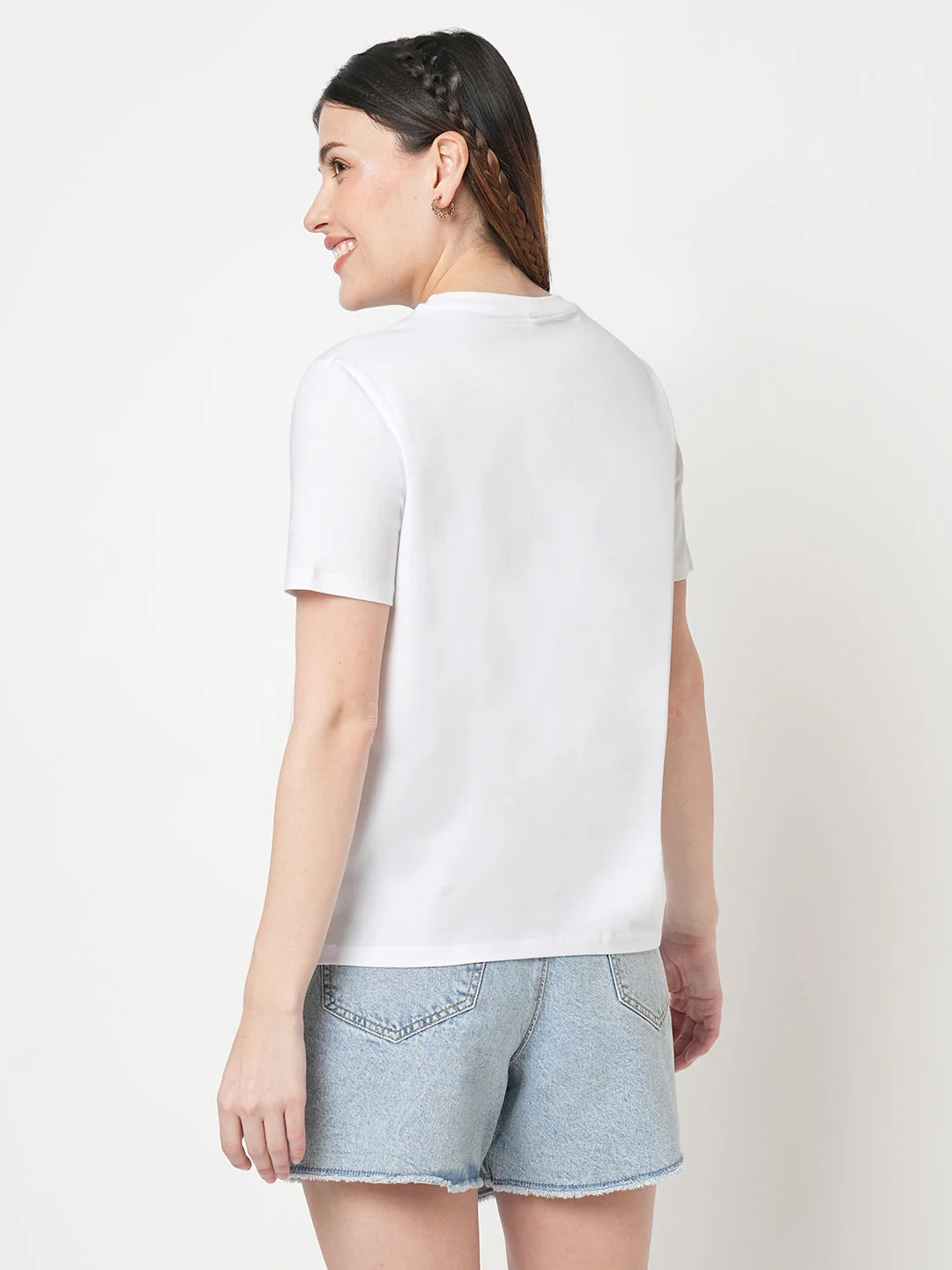 Women White Boxy Graphic Tees - Image 3