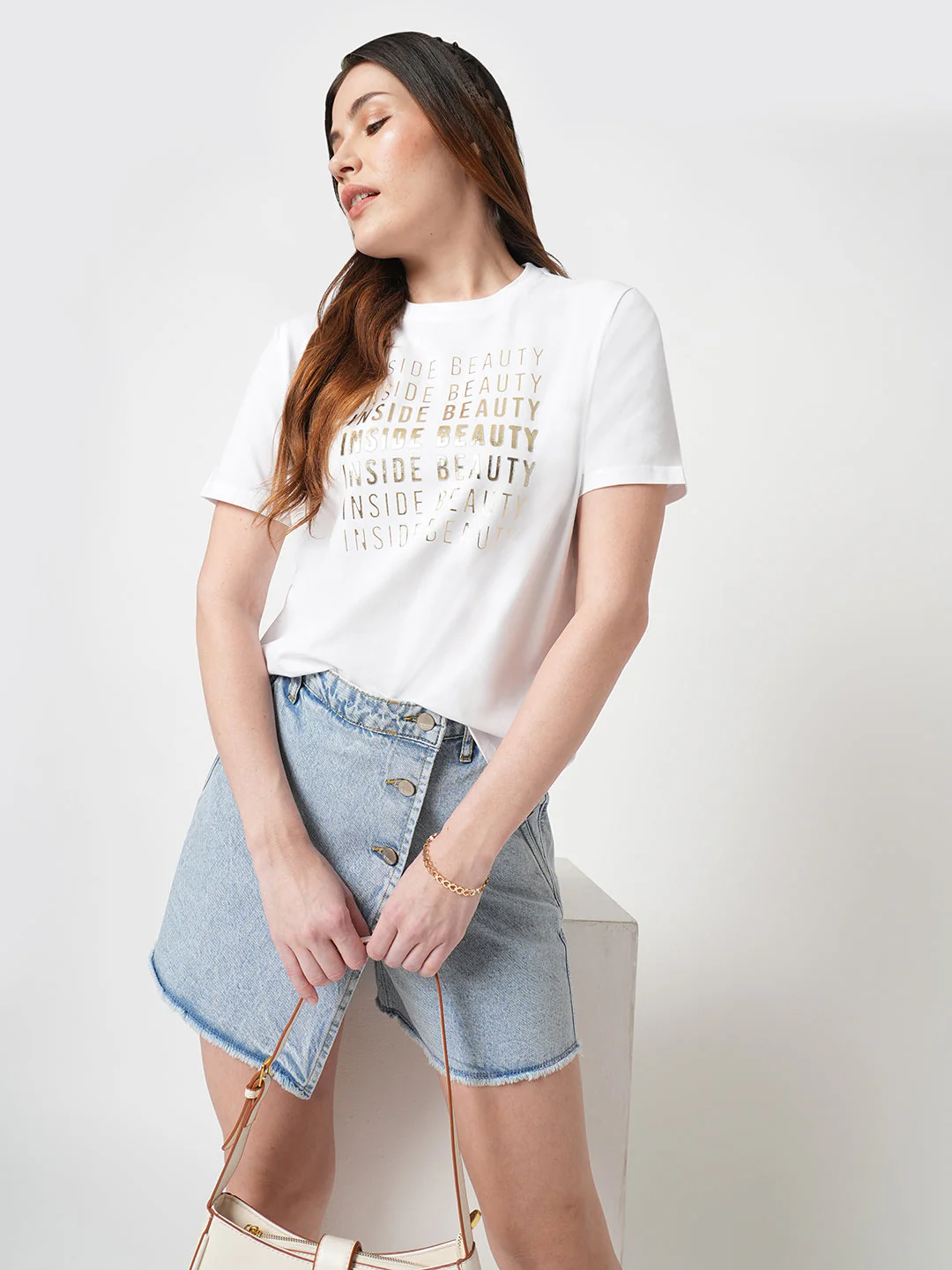 Women White Boxy Graphic Tees - Image 4