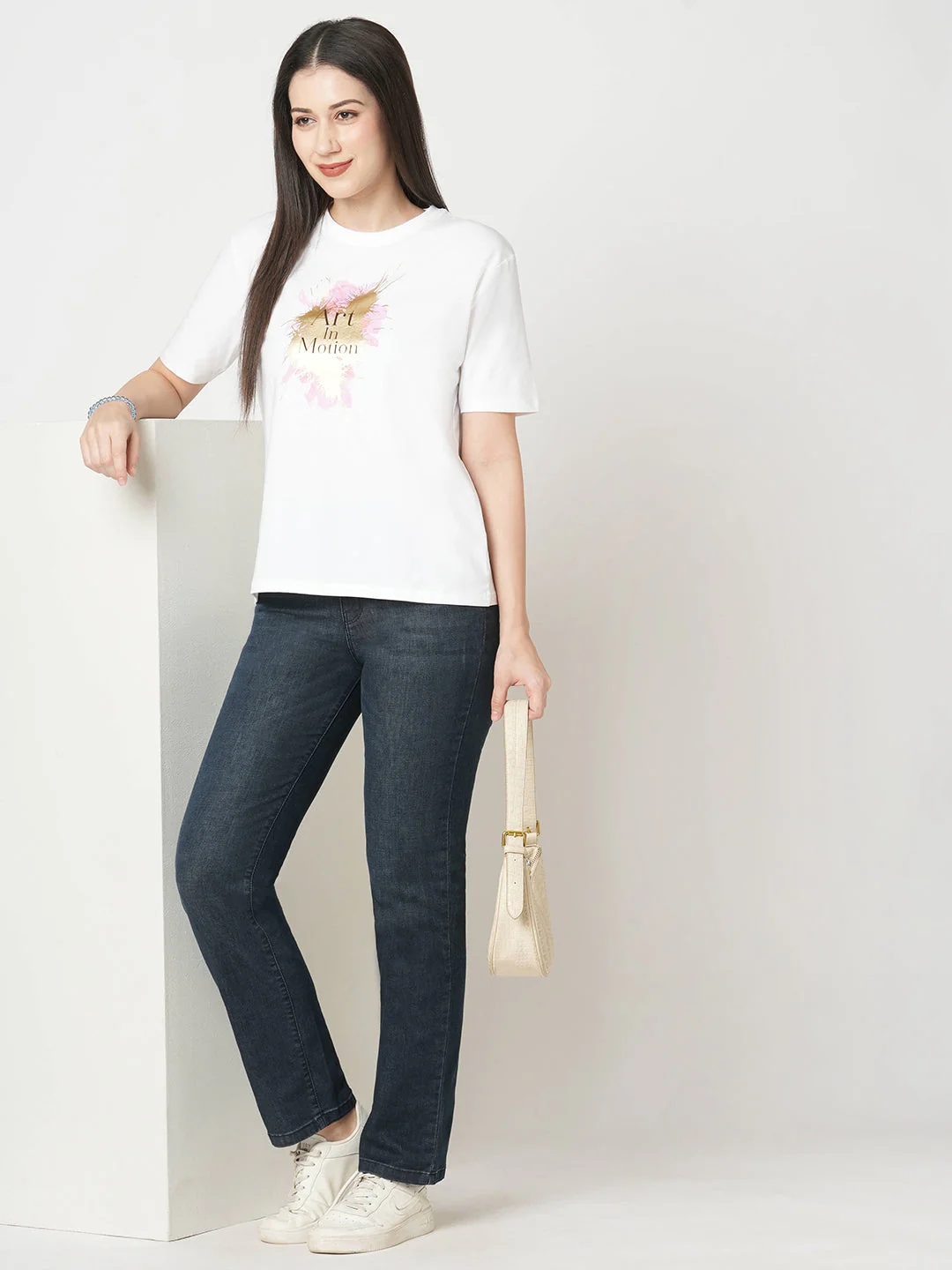 Women White Boxy Graphic Tees - Image 4
