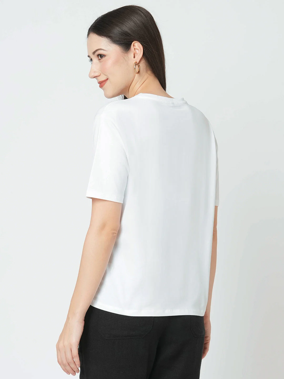 Women White Boxy Graphic Tees - Image 3