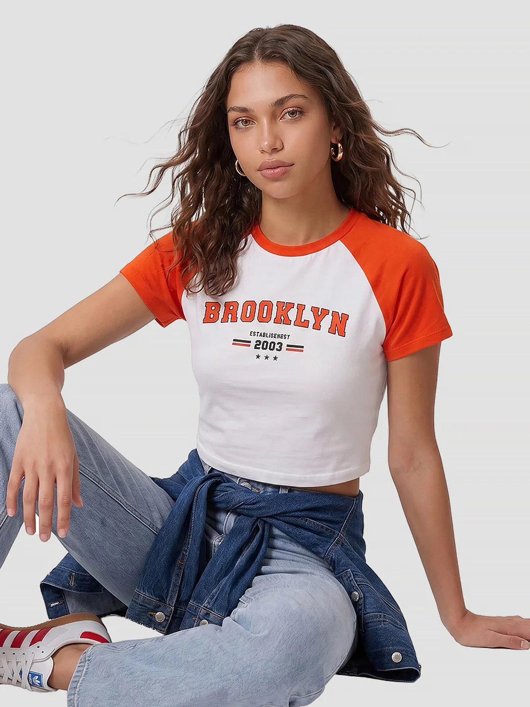 Women White/Coral Genz Tees