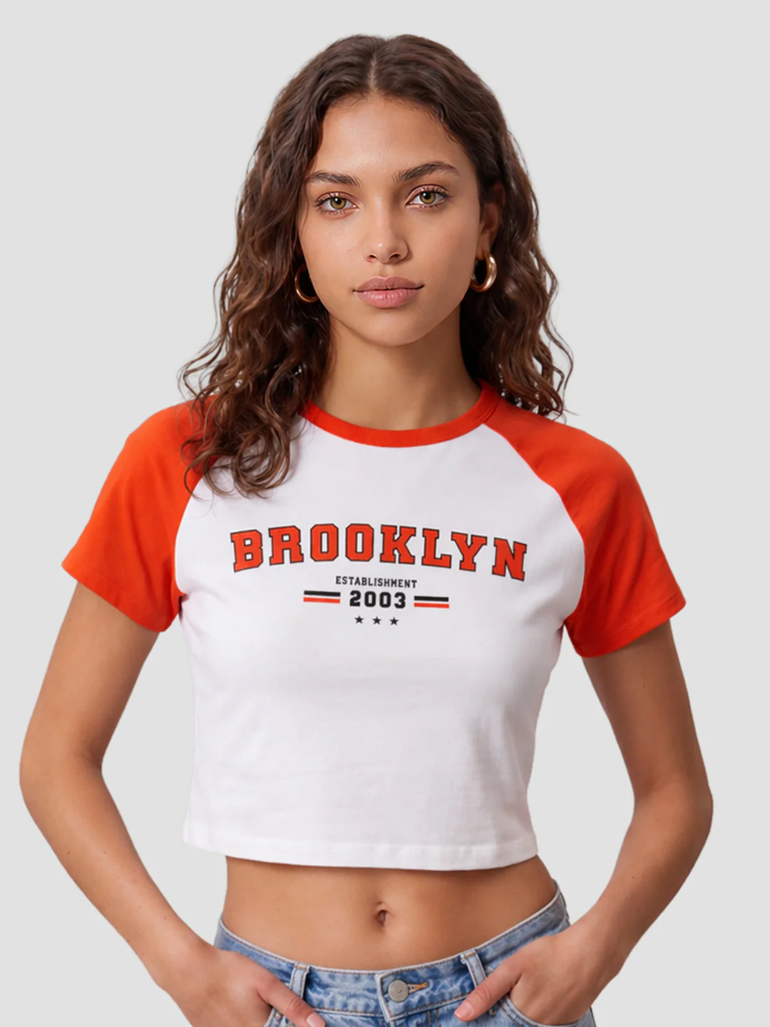 Women White/Coral Genz Tees - Image 2