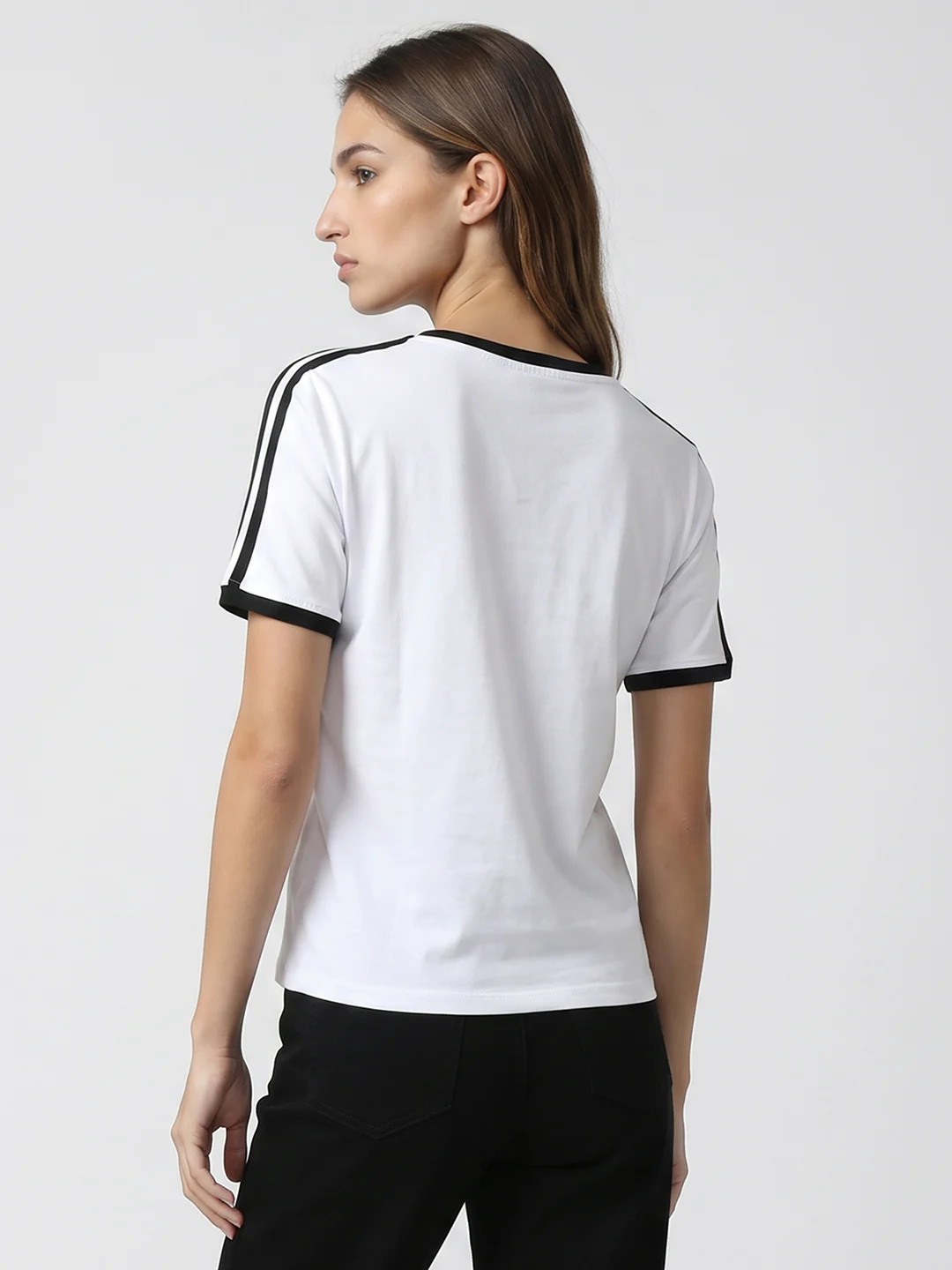Women White Graphic Crop Tees - Image 3