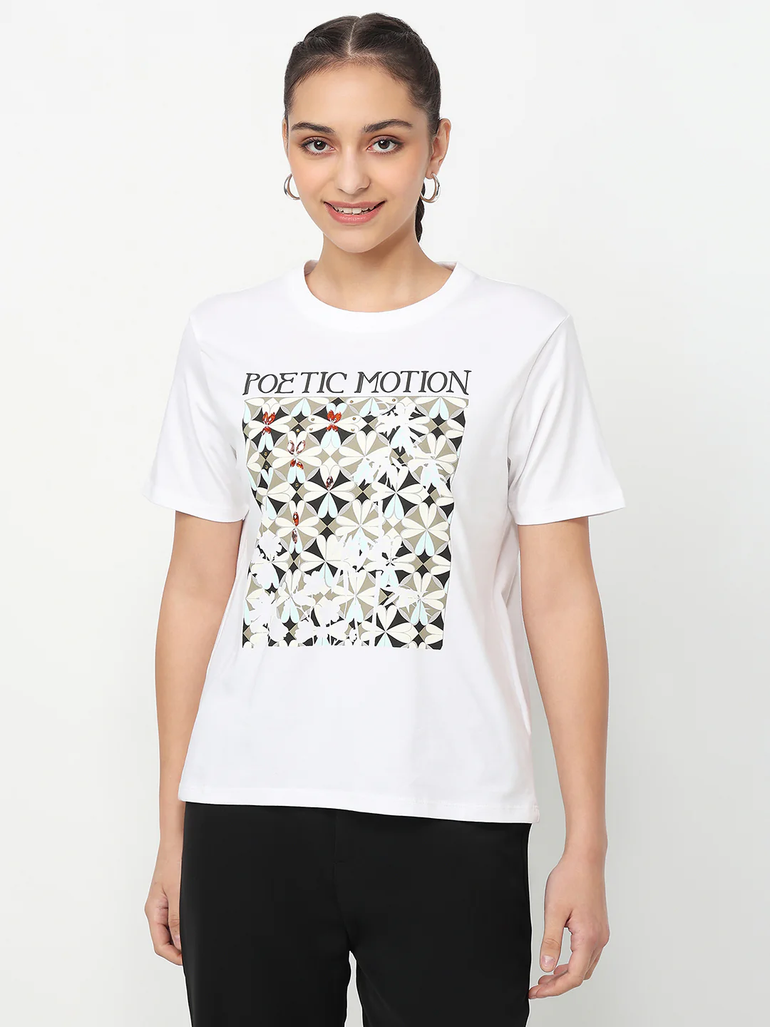 Women White Graphic T-Shirt - Image 2