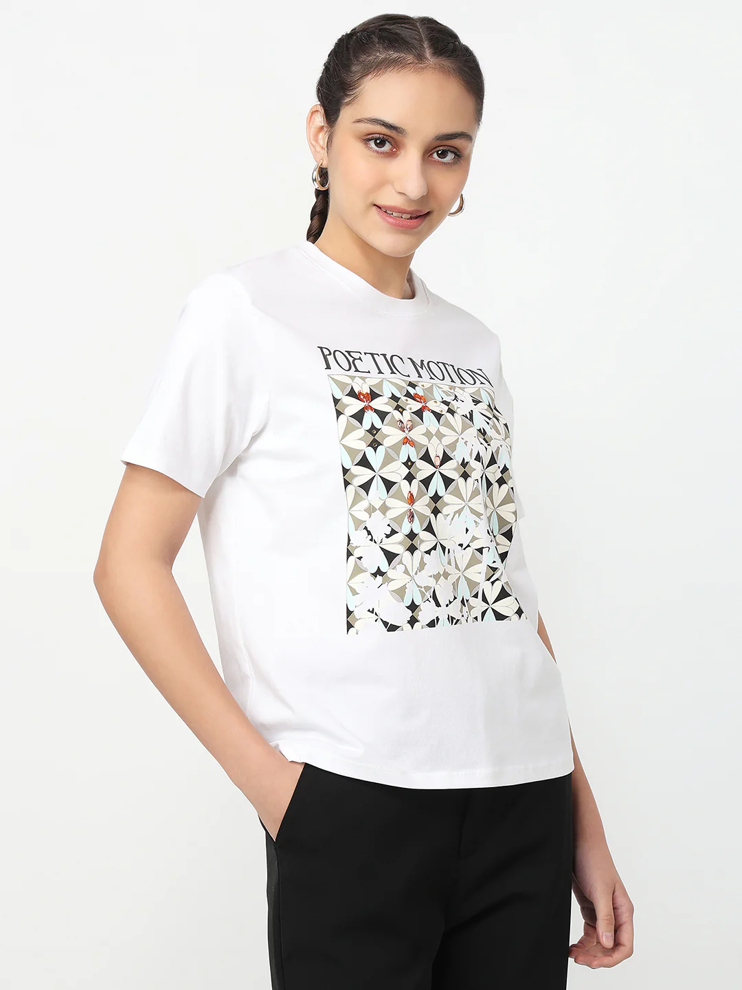 Women White Graphic T-Shirt - Image 5