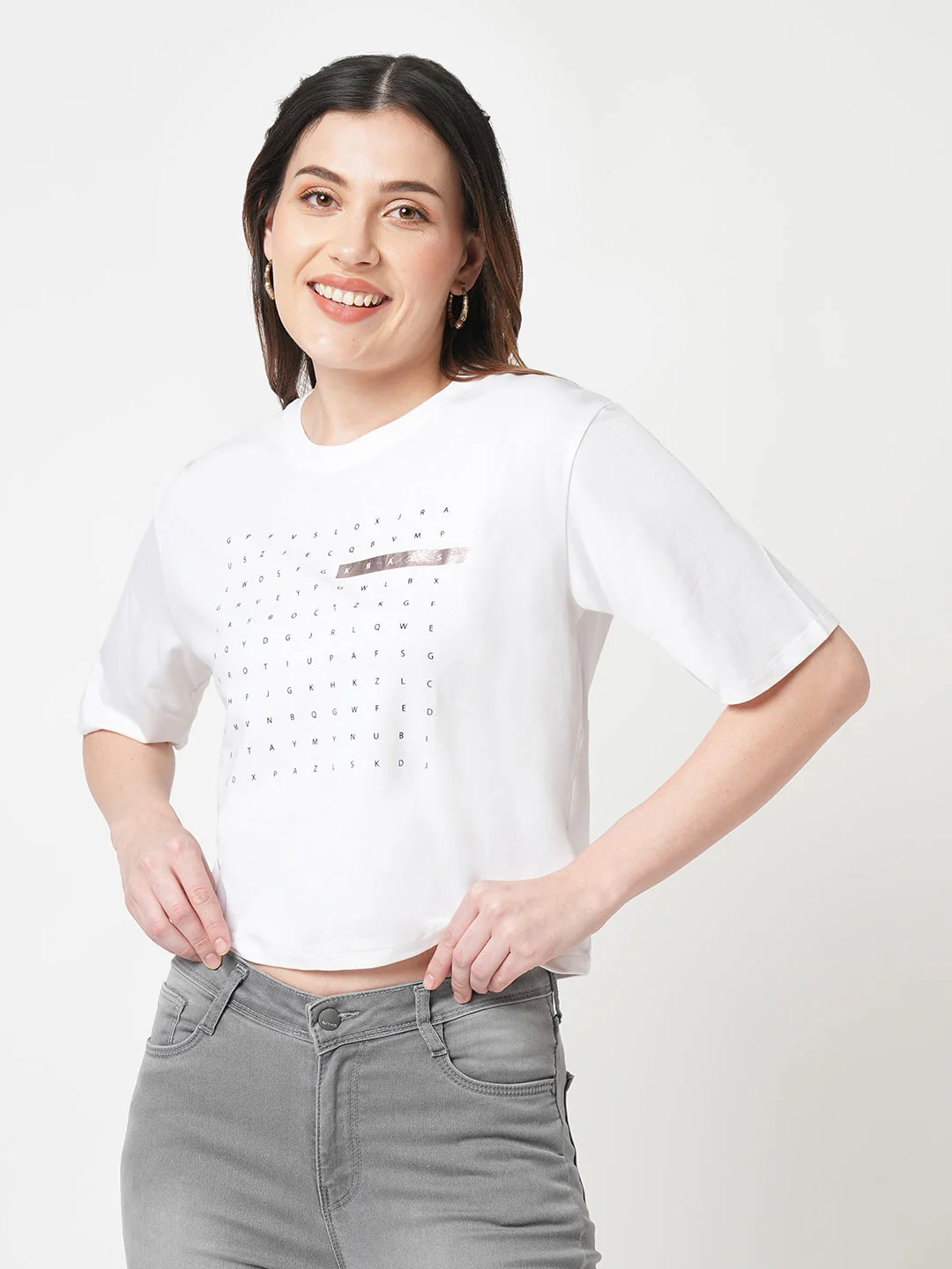 Women White Graphic Tees - Image 2