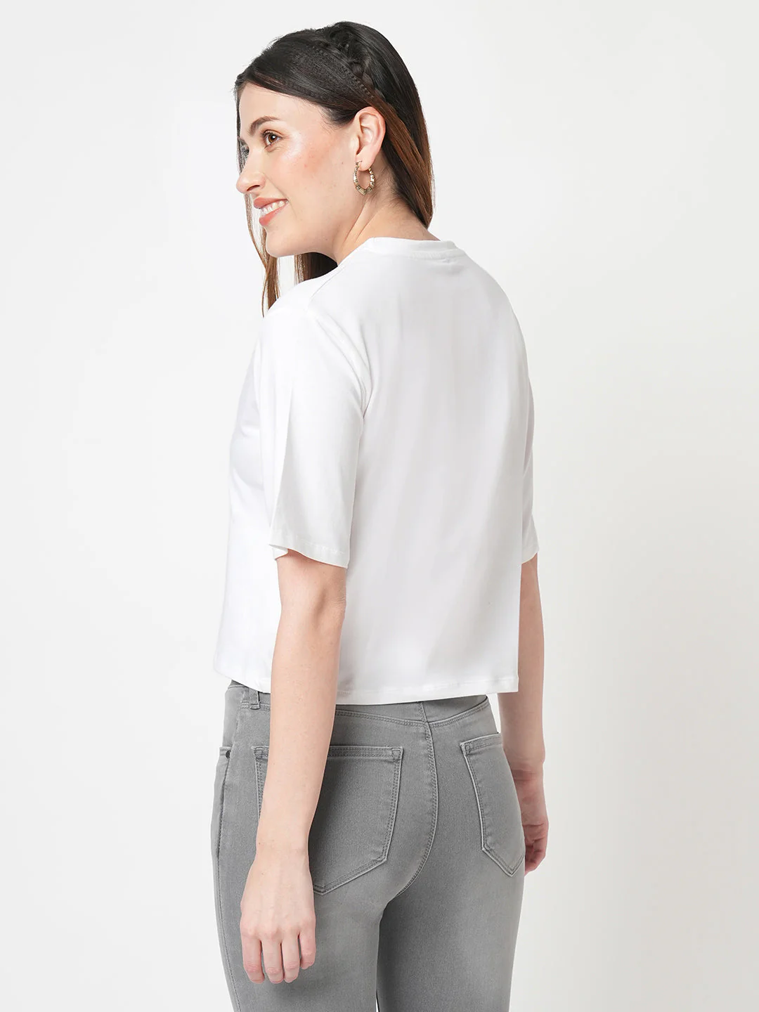 Women White Graphic Tees - Image 3