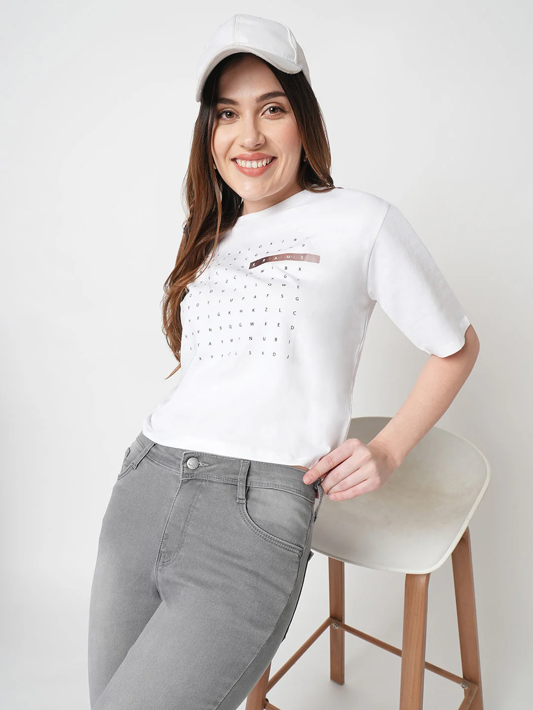 Women White Graphic Tees - Image 5