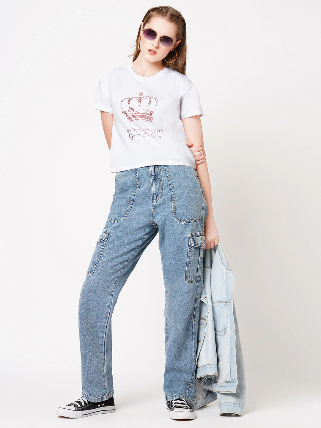 Women White Graphic Tees - Image 2
