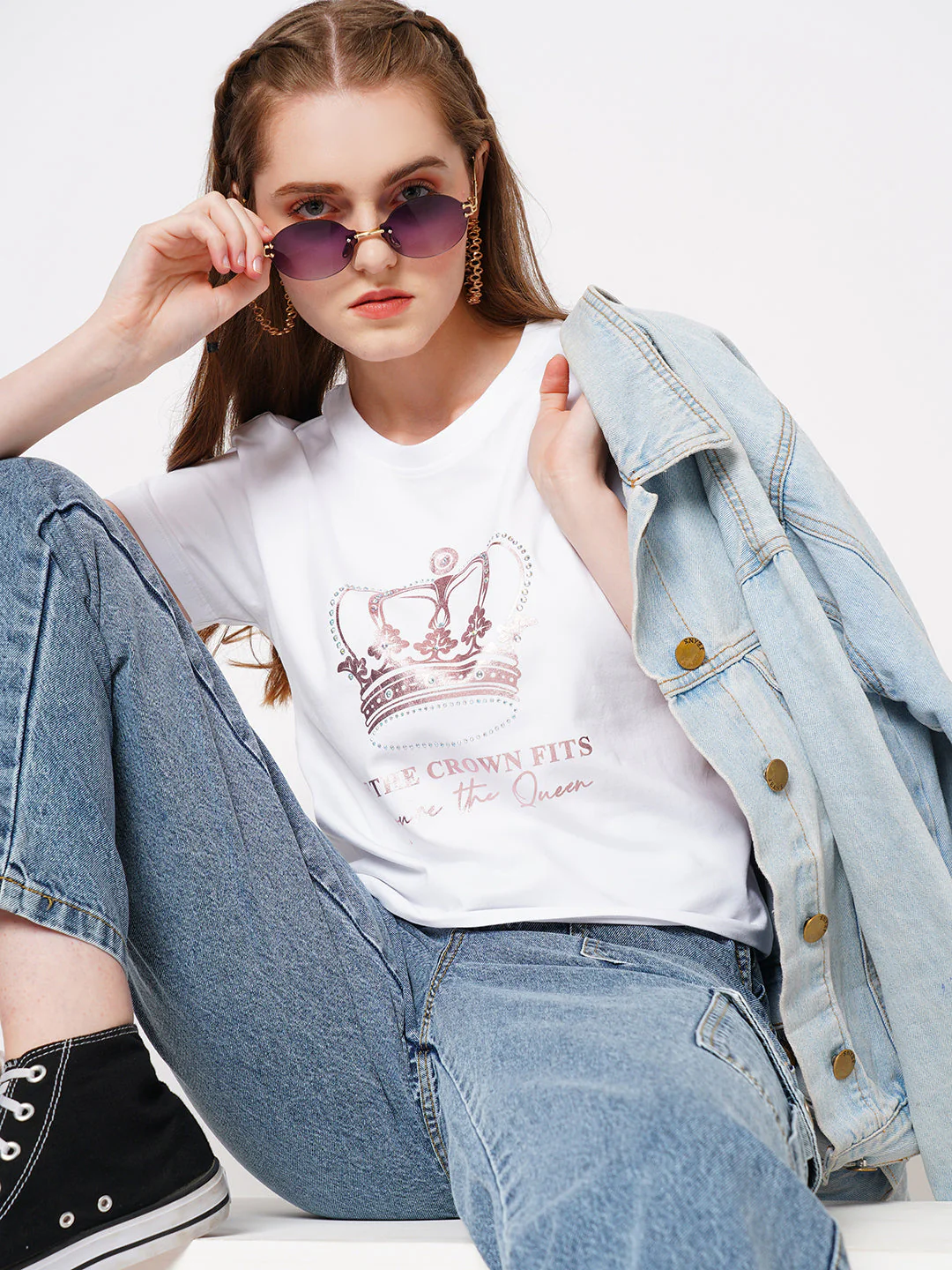 Women White Graphic Tees - Image 4