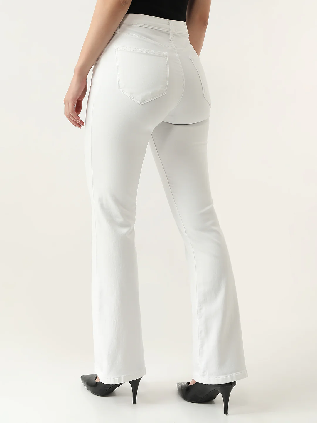 Women White High-Rise Bootcut Jeans - Image 3