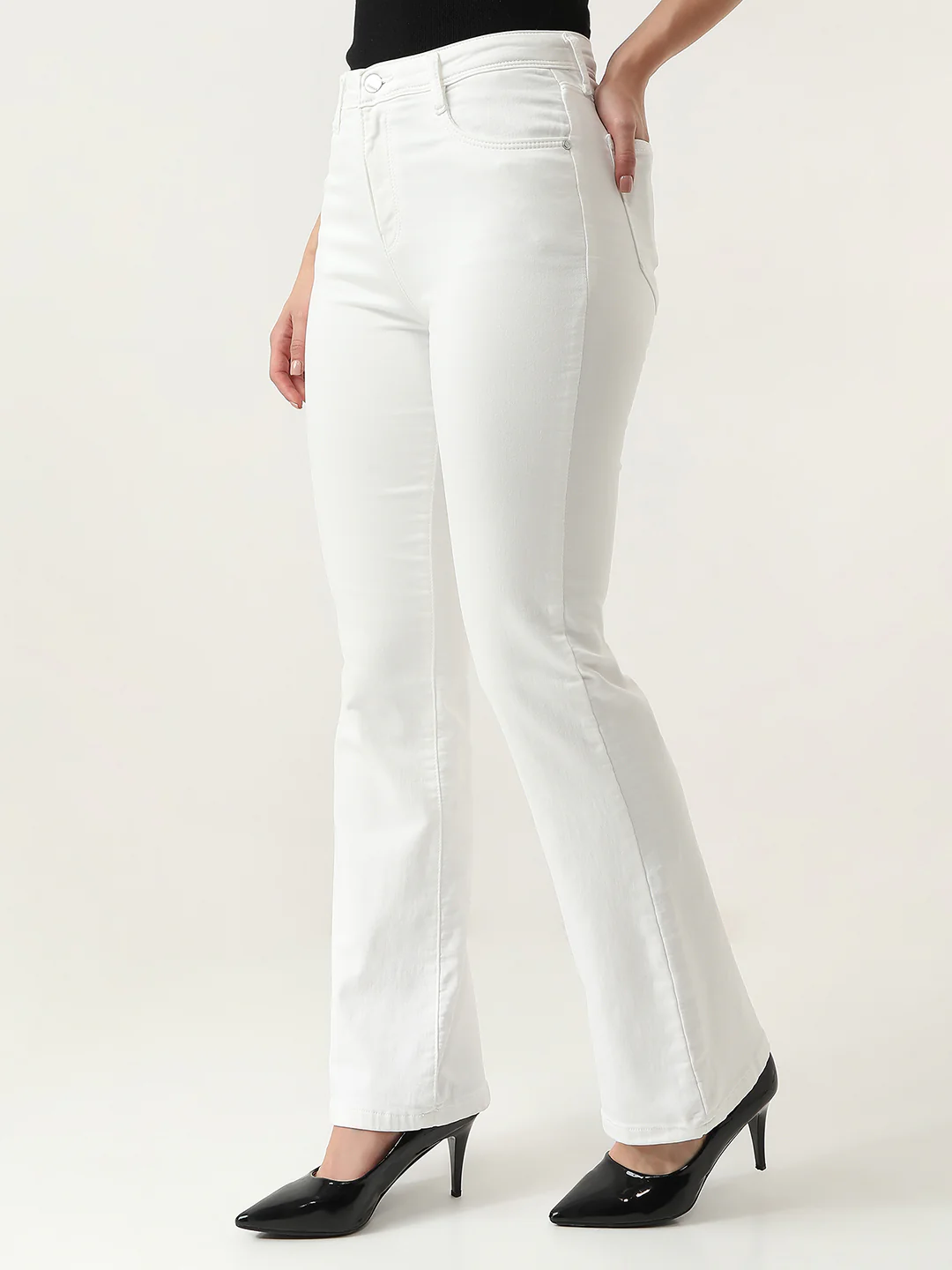 Women White High-Rise Bootcut Jeans - Image 7