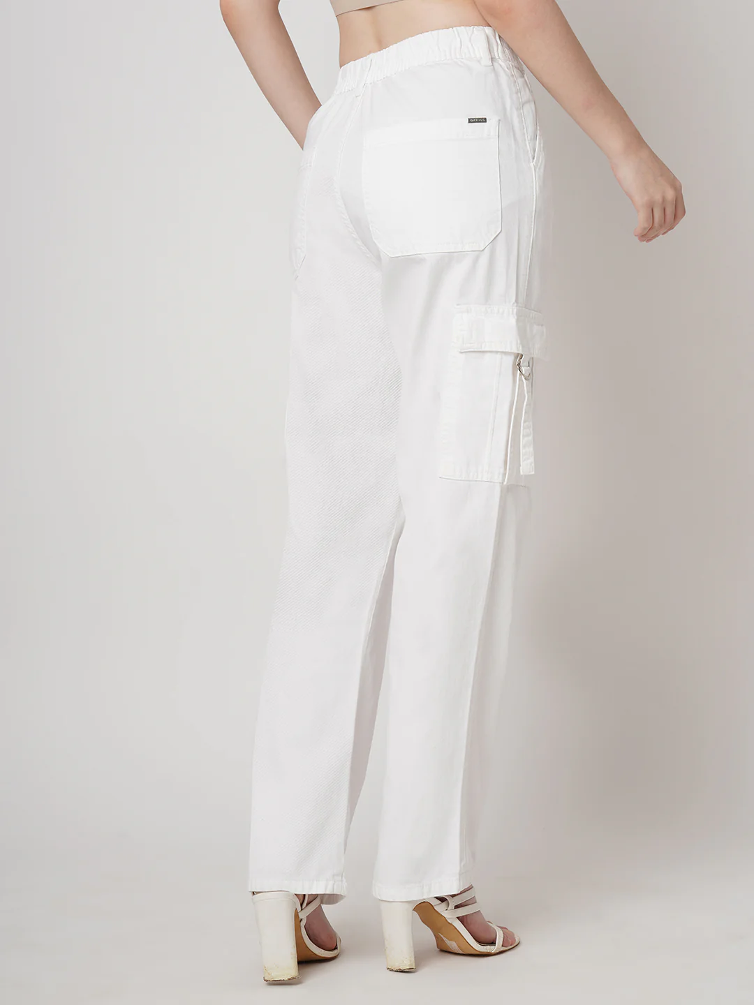 Women White High-Rise Cargo - Image 3