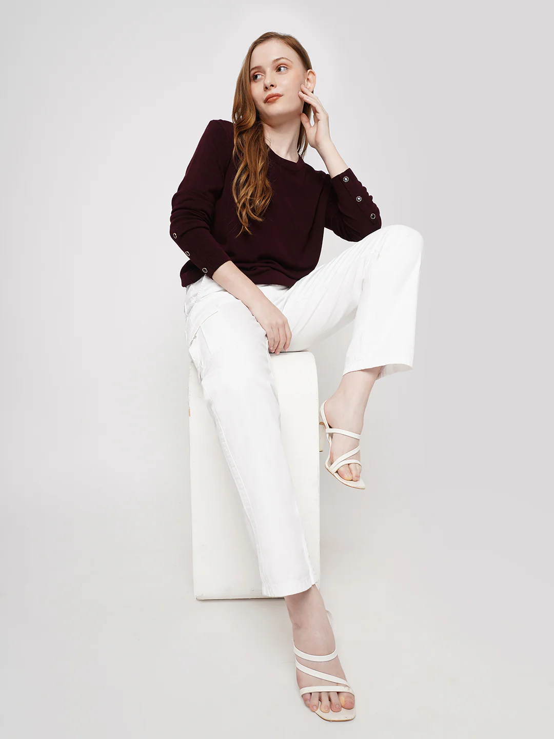 Women White High-Rise Cargo - Image 4
