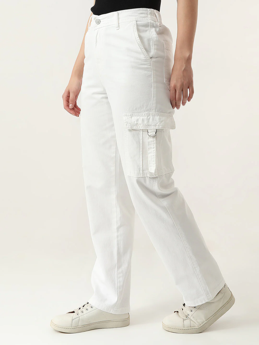 Women White High-Rise Cargo - Image 5