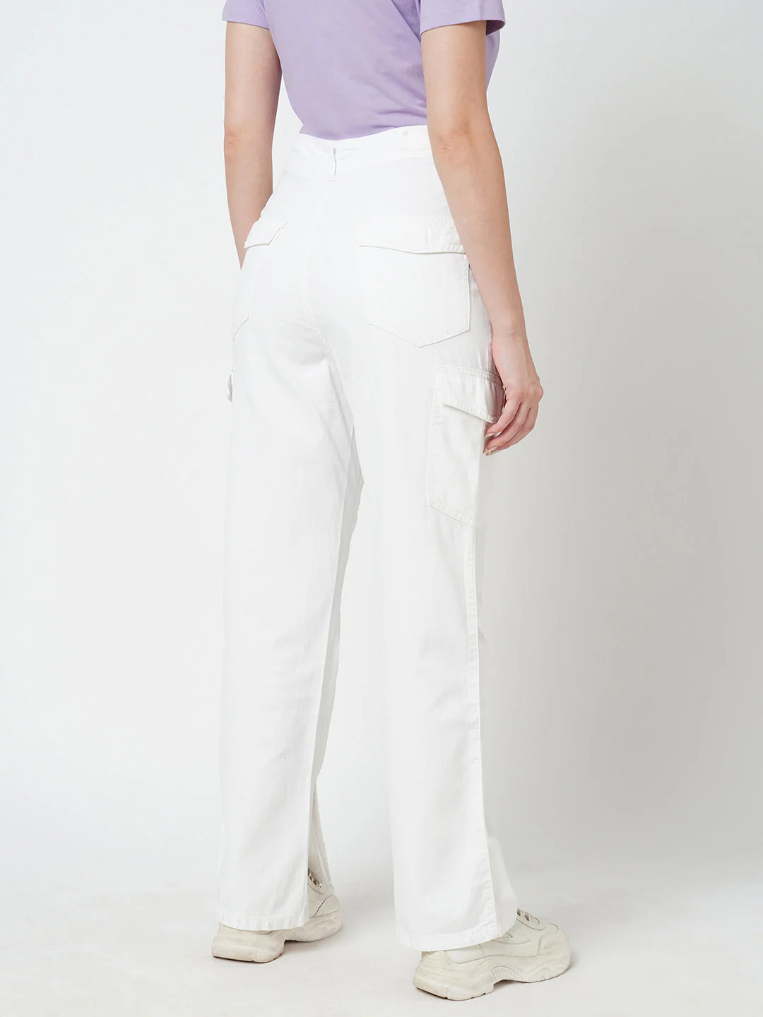 Women White High-Rise Cargo - Image 3
