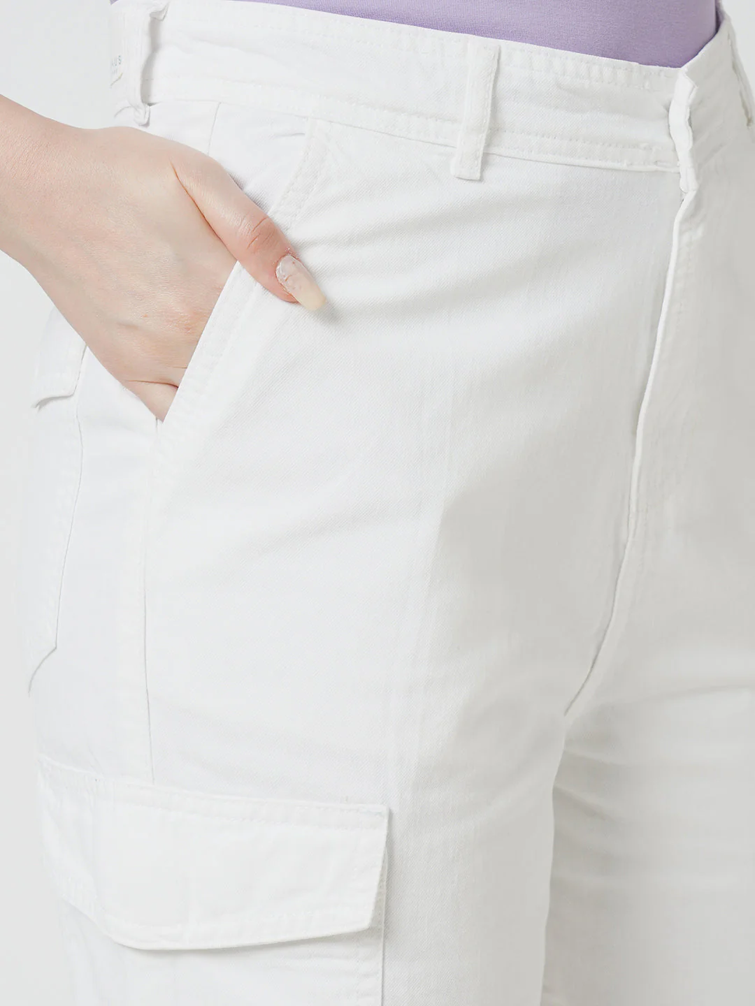 Women White High-Rise Cargo - Image 6