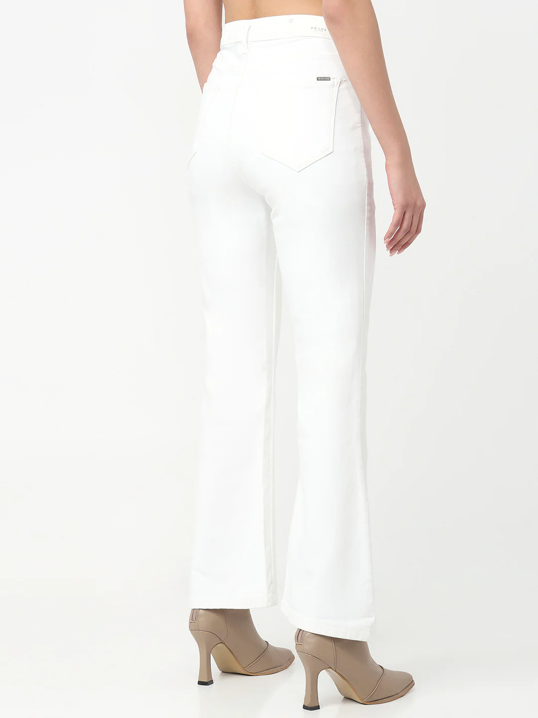 Women White High-Rise Flare Jeans - Image 3