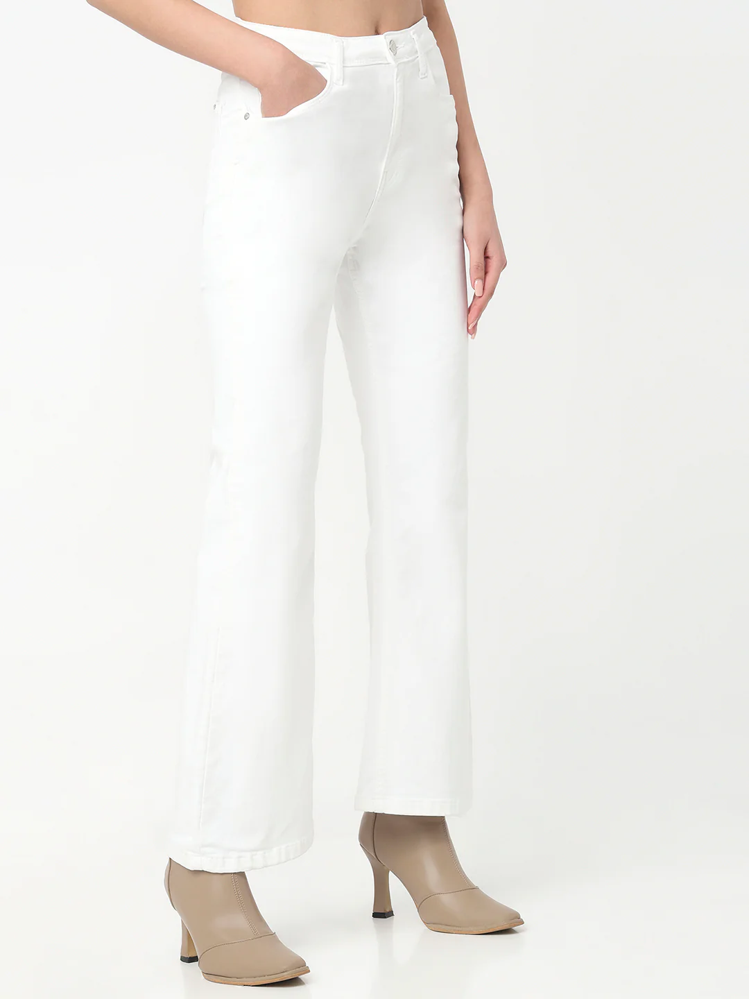 Women White High-Rise Flare Jeans - Image 6