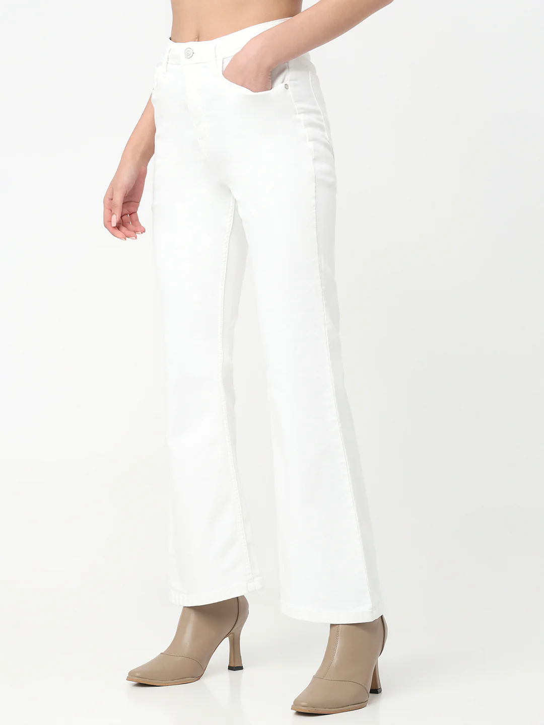 Women White High-Rise Flare Jeans - Image 8