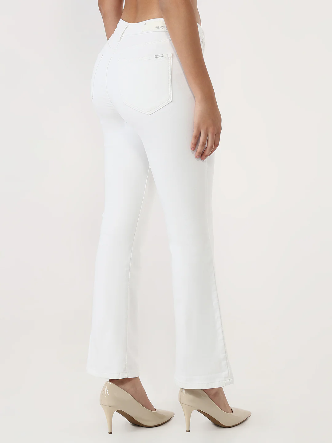 Women White High-Rise Flare Jeans - Image 3