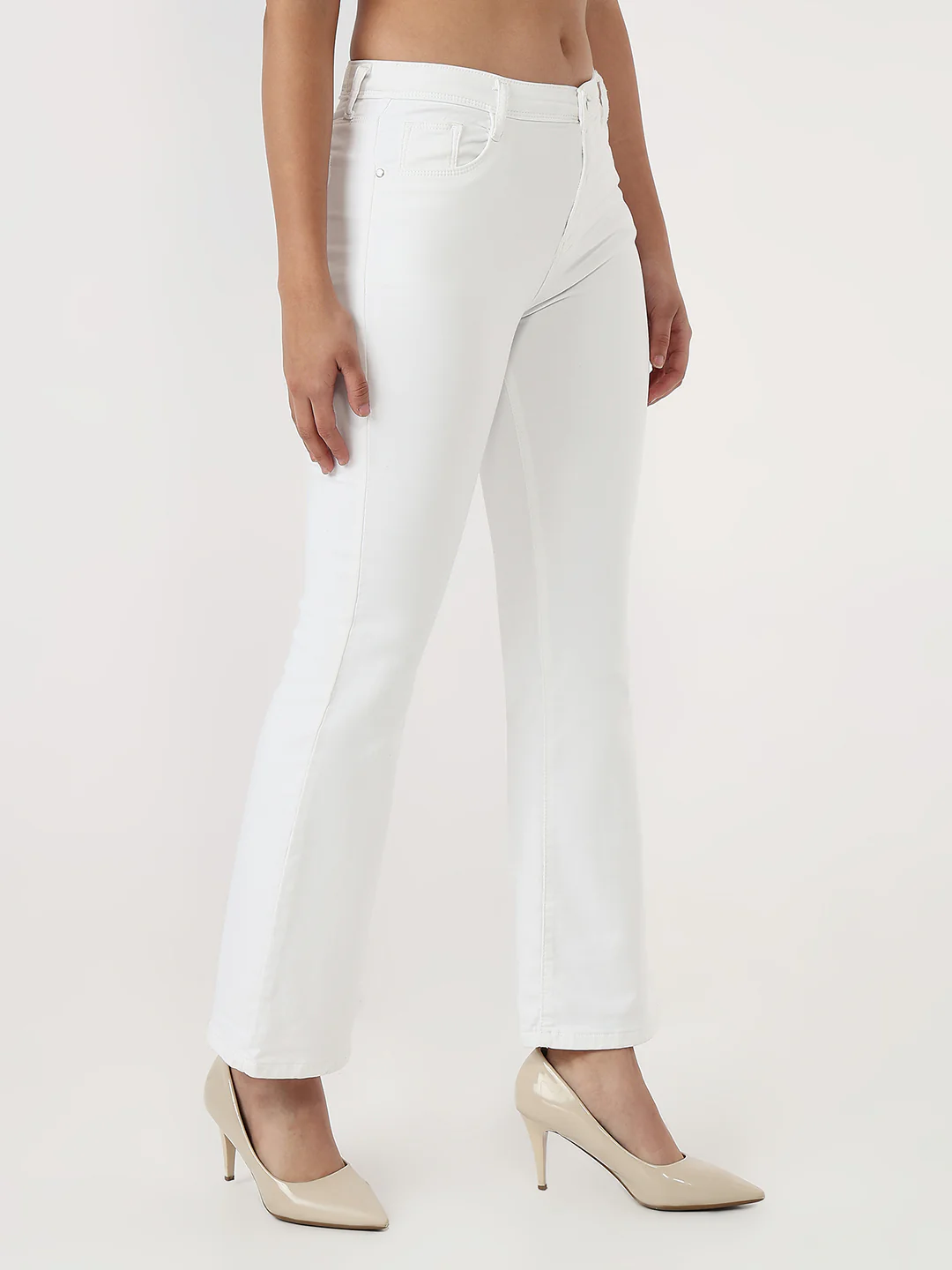 Women White High-Rise Flare Jeans - Image 5