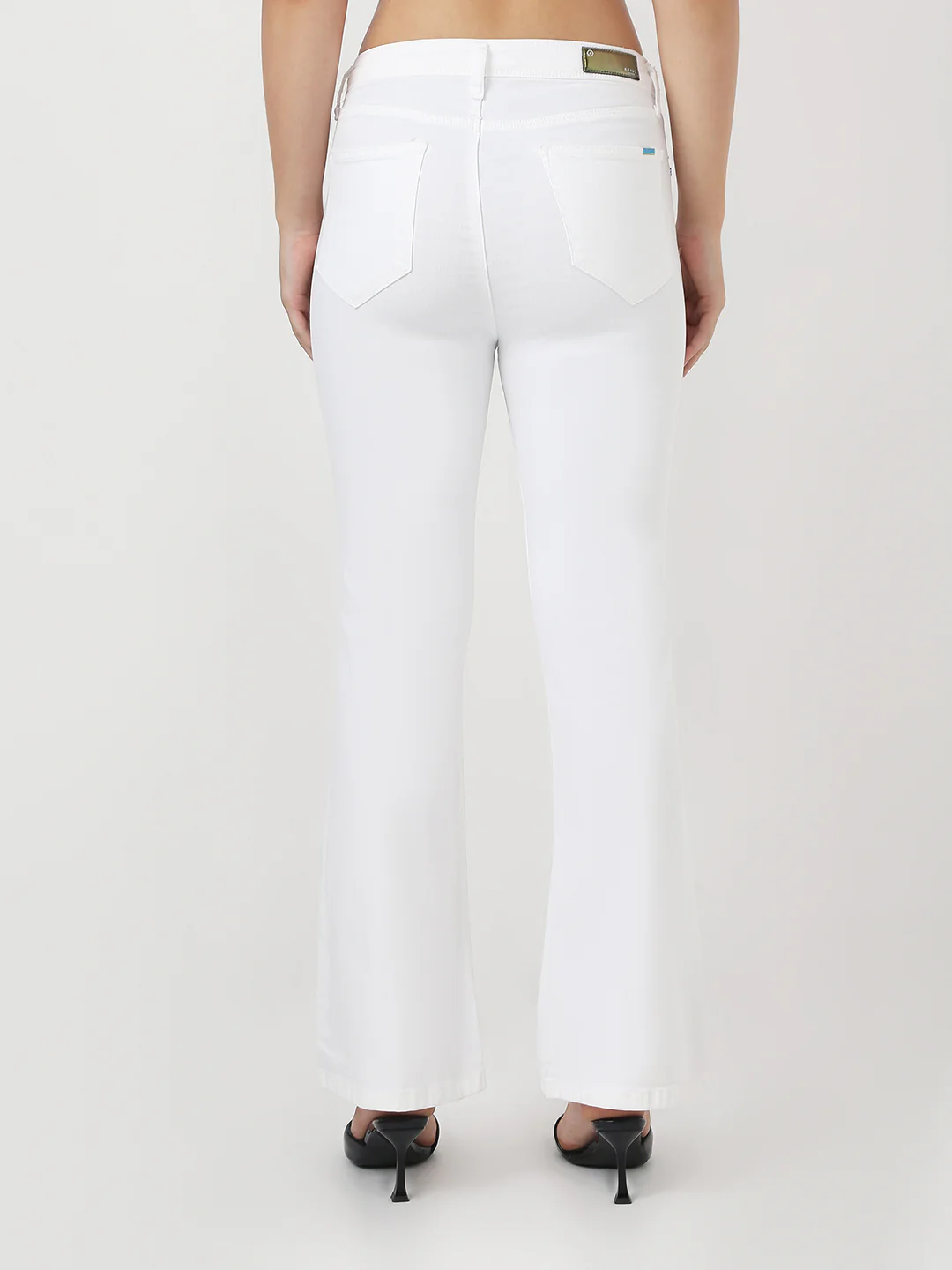 Women White High-Rise Flare Jeans - Image 3