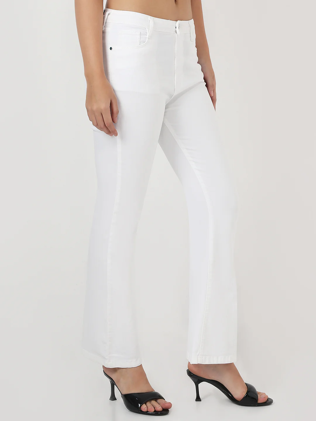 Women White High-Rise Flare Jeans - Image 5