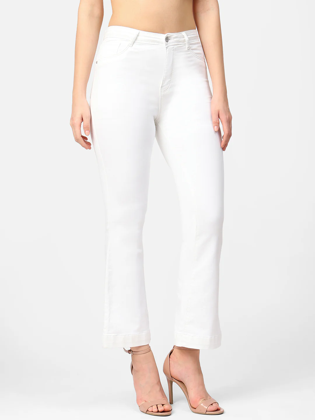 Women White High-Rise Flare Jeans - Image 3