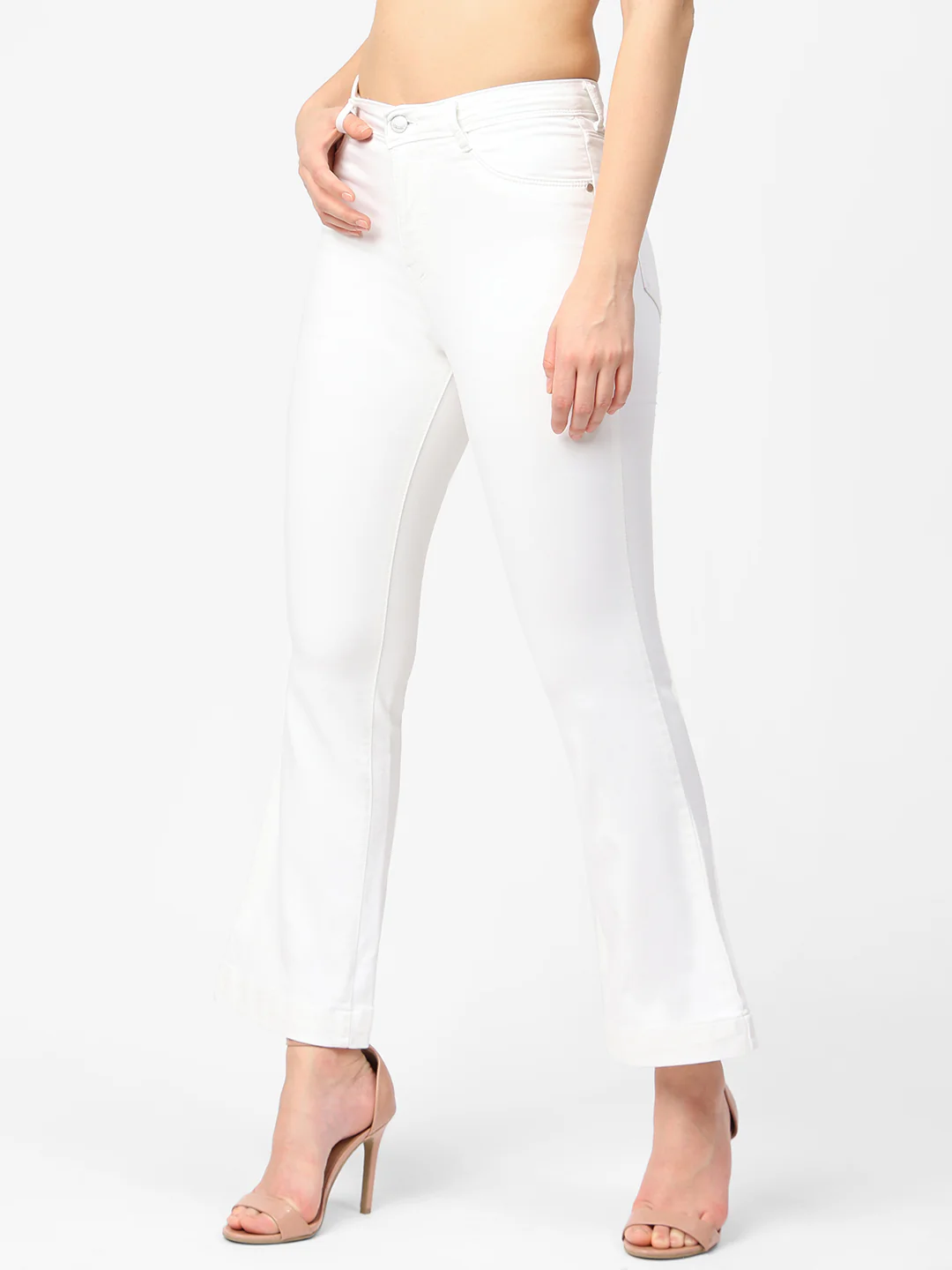 Women White High-Rise Flare Jeans - Image 5