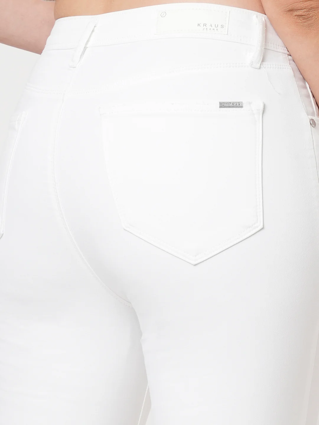 Women White High-Rise Mini Flare Jeans - Image 7