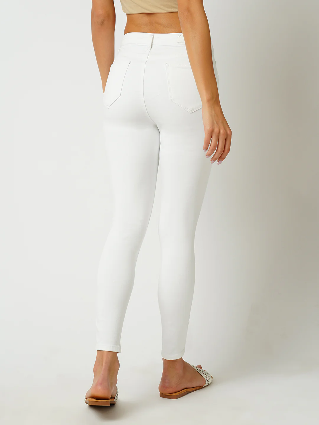 Women White High-Rise Skinny Jeans - Image 3